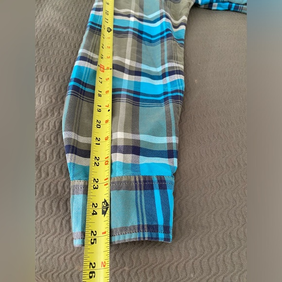 The North Face mens long sleeve plaid flannel heavy weight button up warm shirt - Picture 12 of 13